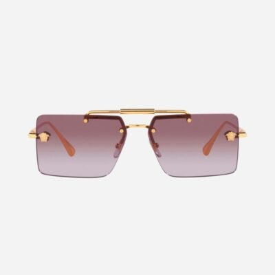 Versace gold pilot sunglasses with light purple mirror - Lux Studios