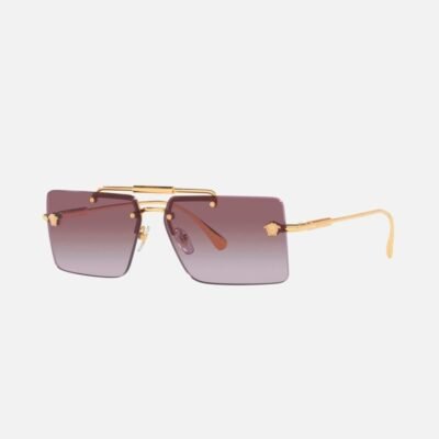 Versace gold pilot sunglasses with light purple mirror - Lux Studios