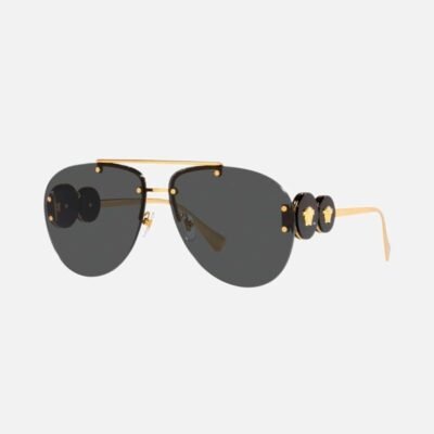 Versace grey pilot sunglasses featuring iconic jellyfish - Lux Studios