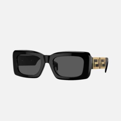 Versace squared black sunglasses with gold side details - Lux Studios