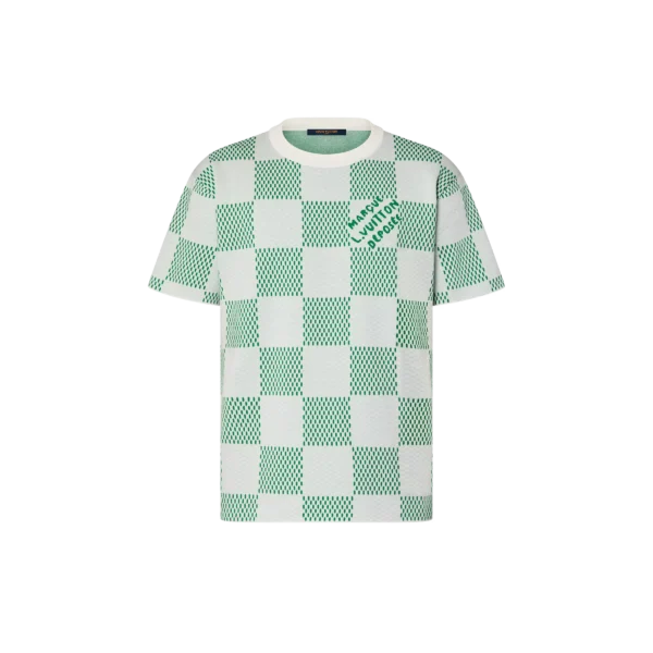 Damier Knitted Short-Sleeved Crewneck