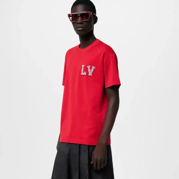 Cotton Pique T-Shirt With Embroidered LV Patch