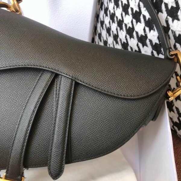 Christian Dior Saddle Bag 25cm Grained Calfskin Canvas Spring/Summer 2020 Collection, Black – Ganebet Store
