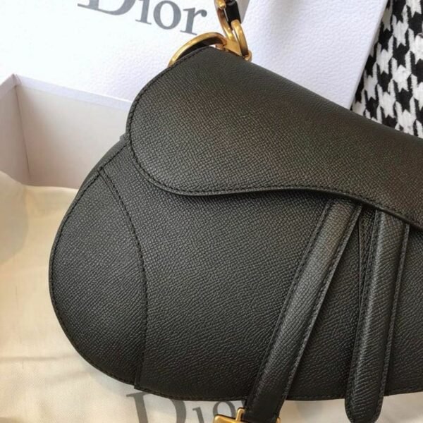 Christian Dior Saddle Bag 25cm Grained Calfskin Canvas Spring/Summer 2020 Collection, Black – Ganebet Store