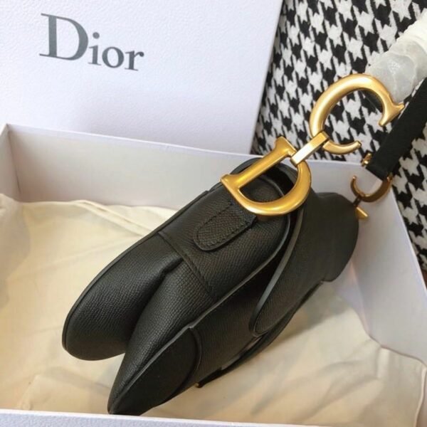 Christian Dior Saddle Bag 25cm Grained Calfskin Canvas Spring/Summer 2020 Collection, Black – Ganebet Store