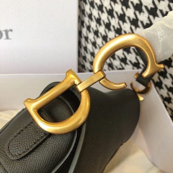 Christian Dior Saddle Bag 25cm Grained Calfskin Canvas Spring/Summer 2020 Collection, Black – Ganebet Store