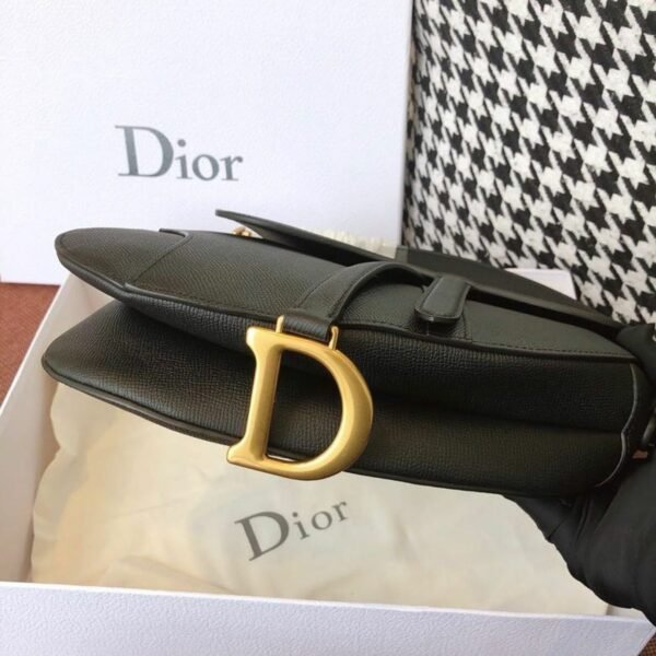 Christian Dior Saddle Bag 25cm Grained Calfskin Canvas Spring/Summer 2020 Collection, Black – Ganebet Store