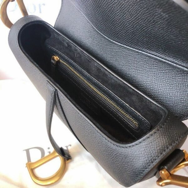 Christian Dior Saddle Bag 25cm Grained Calfskin Canvas Spring/Summer 2020 Collection, Black – Ganebet Store