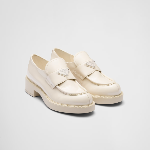 Chocolate patent leather loafers