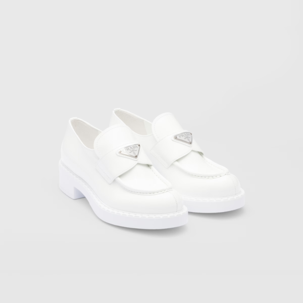 Chocolate patent leather loafers